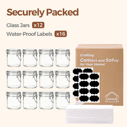 ComSaf 3-Pack 68oz 13-Inch Tall Glass Pasta Containers for Spaghetti & Long Pasta, Slender Airtight Canisters for Vertical Pantry Organization, Food Storage Jars for Linguine & Breadsticks
