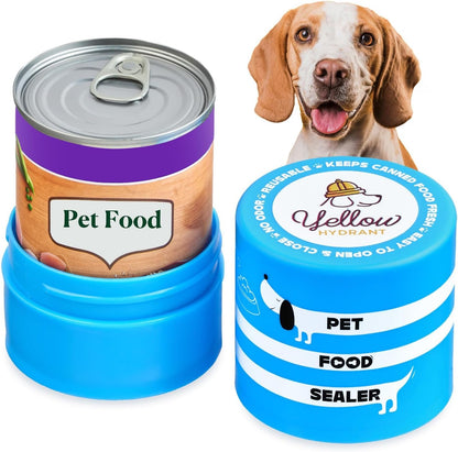 The Original Canned Dog Food Storage Container Patent Pending Reusable Airtight Can Cover Pet Food Sealer - Keeps Dog Food Can Fresh in the Fridge, Eliminates Odor, Easy to Use
