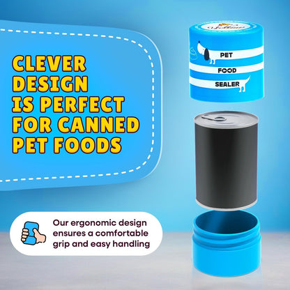 The Original Canned Dog Food Storage Container Patent Pending Reusable Airtight Can Cover Pet Food Sealer - Keeps Dog Food Can Fresh in the Fridge, Eliminates Odor, Easy to Use