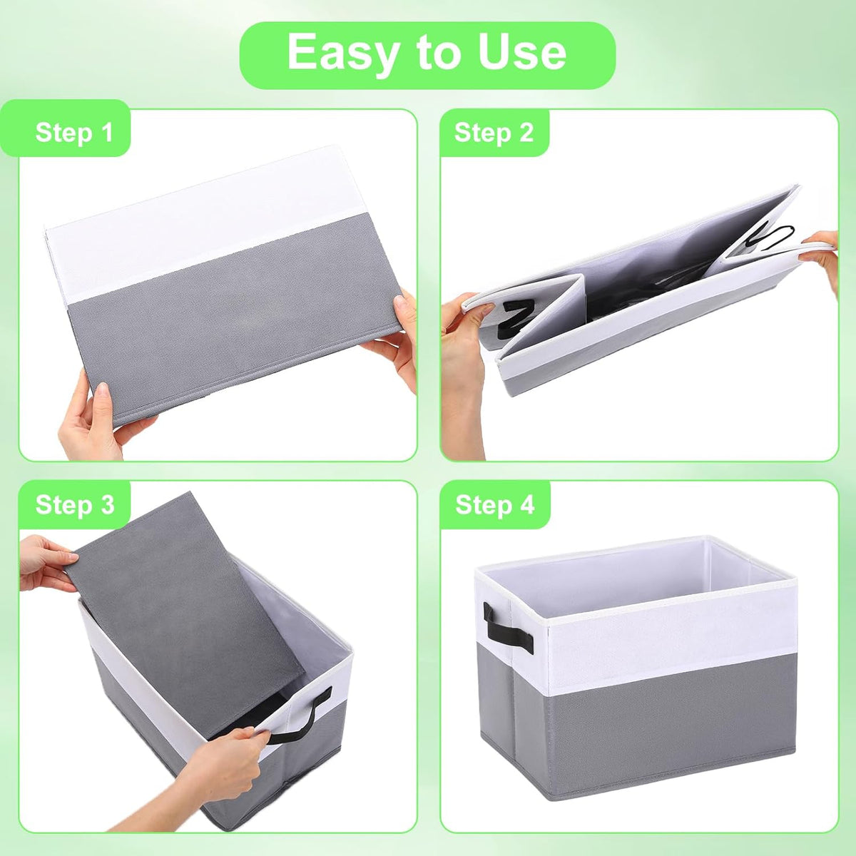 Closet Storage Bins, Large Closet Organizer Baskets with Divider & Handles,Trapezoid Fabric Shelf Organizers, Collapsible Storage Cubes for Clothes, Towels, Toys - Beige