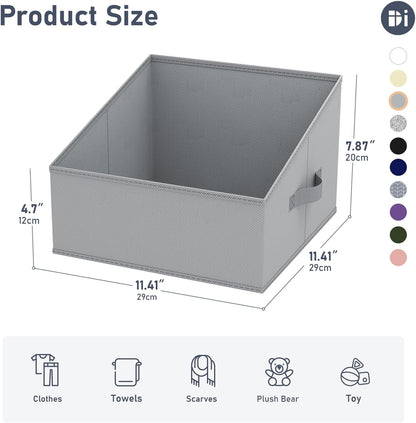 DIMJ Closet Storage Bins - Fabric Storage Baskets for Shelves, Collapsible Closet Organizers and Storage with Handles, Trapezoid Shelf Organization Storage Cubes for Purse, Toys, Books, Towel, Socks