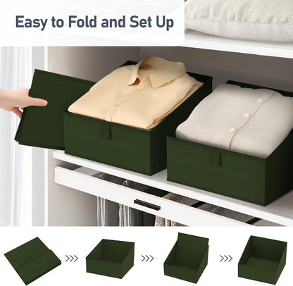 DIMJ Closet Storage Bins - Fabric Storage Baskets for Shelves, Collapsible Closet Organizers and Storage with Handles, Trapezoid Shelf Organization Storage Cubes for Purse, Toys, Books, Towel, Socks