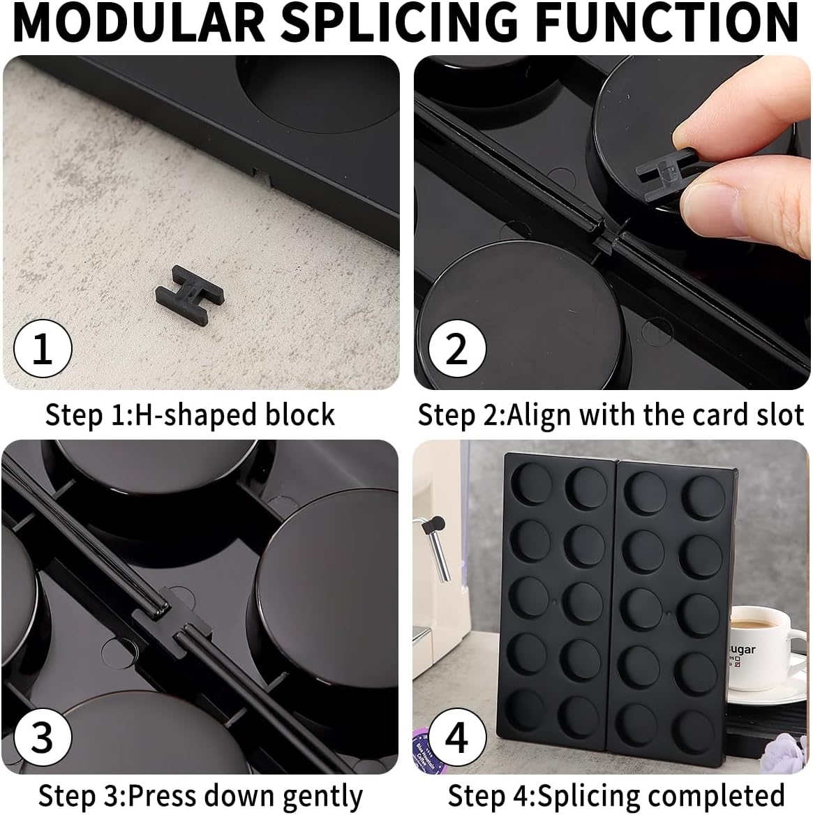 Berglander Coffee Pod Holder Drawer 20 K Cup, Coffee Capsule Organizer for Drawer, Plastic Coffee Pod Storage Organizer for Kitchen Drawer Holders for Nespresso for Kitchen