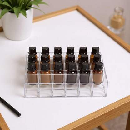 24Slots Essential Oil Holder，Plastics Essential Oil Storage,for Bottles Perfumes and Nail Polish Shelf，Essential Oil Organizer,Makeup Storage Rack