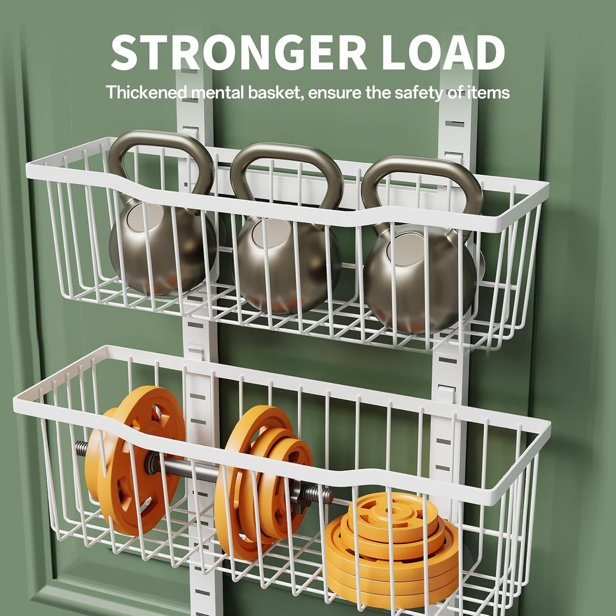 Eastherry Over The Door Organizer，8-Tier Over The Door Pantry Organizer with Adjustable Baskets，Metal Hanging Pantry Organizers and Storage for Kitchen, Back of Door Seasoning Rack (Black)