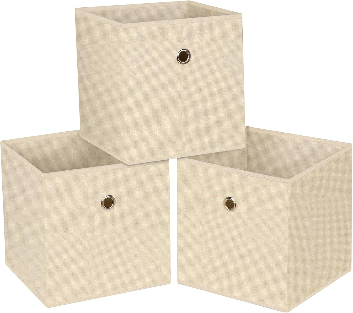 Black Foldable Storage Cubes Bins ,11 Inch Cloth Storage Cube Fabric Storage Box Cubes Organizer Baskets with Handles for Home Organizer Set of 3 (Black)