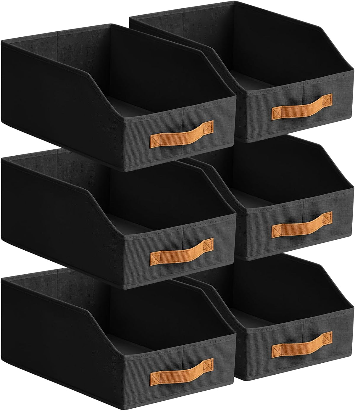 Homsorout Fabric Storage Bins for Organizing - Large Trapezoid Collapsible Storage Bins with Front Handle, Closet Organizers and Storage for Bedroom, Home Shelves, Small Spaces, Beige