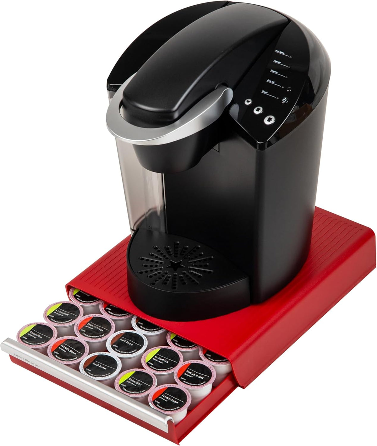 Mind Reader Single Serve Coffee Pod Drawer, 30 Pod Capacity, Countertop Organizer, 10.5"L x 12.75"W x 2.5"H, Black