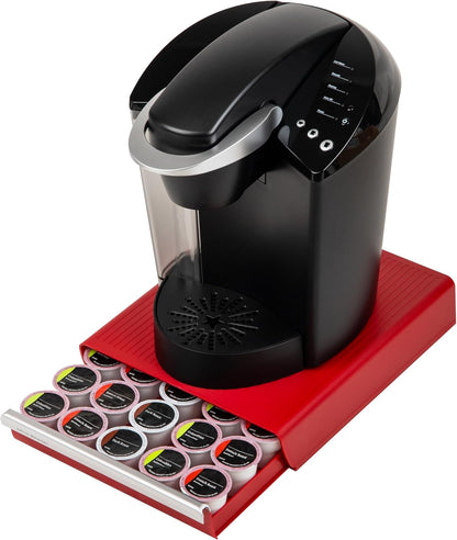 Mind Reader Single Serve Coffee Pod Drawer, 30 Pod Capacity, Countertop Organizer, 10.5"L x 12.75"W x 2.5"H, Black