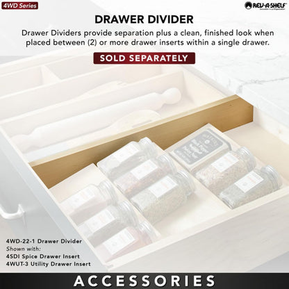 Rev-A-Shelf 36" 3 Tiered Seasoning Organizer, Trim-to-Custom-Fit Wooden Kitchen Draw and Cabinet Home Storage Insert, Pull Out Spice Rack, Maple, 4SDI-36-1