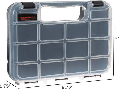 Stalwart - 75-ST6073 Portable Storage Case with Secure Locks and 55 Small Bin Compartments for Hardware, Screws, Bolts, Nuts, Nails, Beads, Jewelry and More by Black