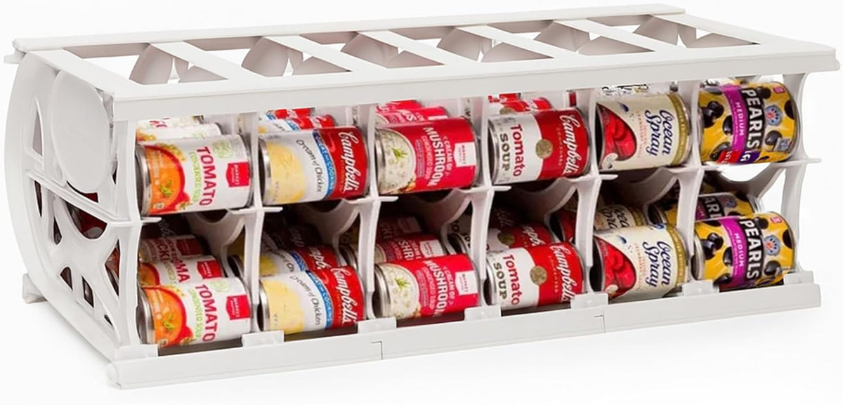 Shelf Reliance Cansolidator Pantry Plus - Can Organizer for Pantry, Stackable Soda Can Storage for Kitchen, Holds 60 Cans of Food or Soda