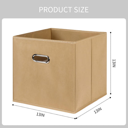Black Fabric Cubby Storage Bins，13x13x13 Inches ，Cube Organizer Bin Foldable Storage Boxes with Dual Handles Fabric Organizer Box and collapsible Storage basket，Set of 3 ，Black