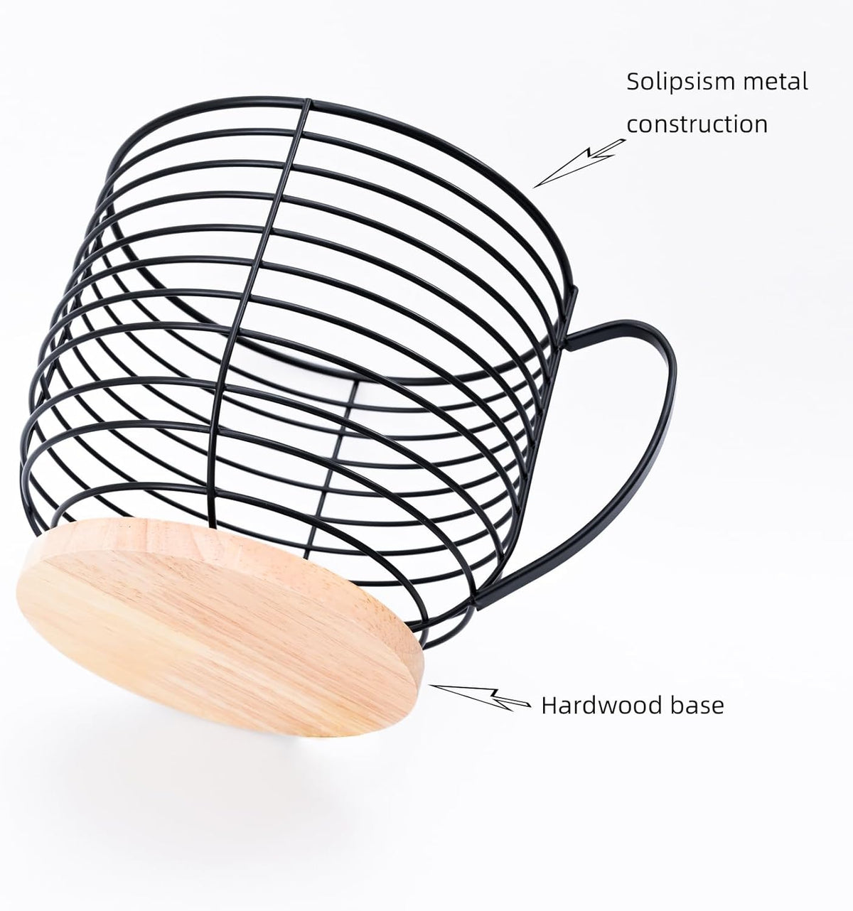 BYTEAIDREX Coffee Pod Holders for Counter - K Cup Holders for Counter - Coffee Pods Storage Organizer - Bar Accessories - Large Capacity Black Wire Kup Storage with Wooden Base.