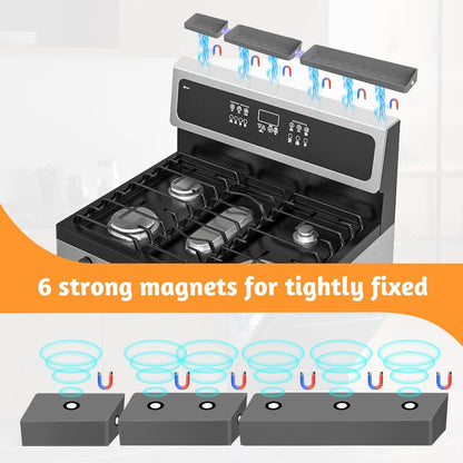 Magnetic Stove Top Shelf, Over the Stove Shelf Spice Rack & Spice Organizer – 30" Heat Resistant Silicone Stove Shelf, No Drill Kitchen Storage Organizer for Gas/Electric Stoves & Small Kitchens