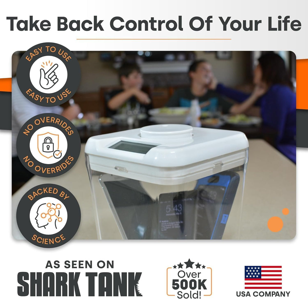 Kitchen Safe Time Locking Container, Phone Jail, Medication Lock Box, Break Bad Habits, Quit Smoking, Stop Snacking, Gaming Addiction, Family Time (XL, White Lid + 12.3” White Base)