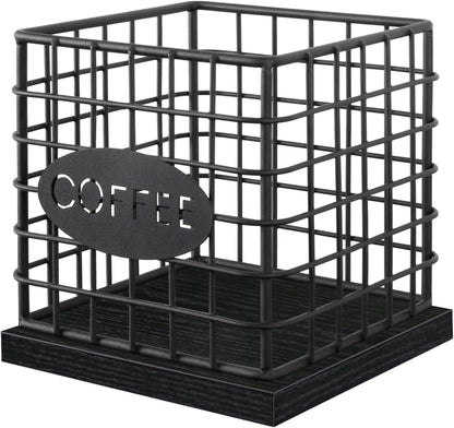 YINMIT K Cup Holder Organizer, Sturdy Coffee Pod Holder Organizer, 35 Kcup Large Capacity Storage Basket for Kitchen Counter and Office Desktop (Circular Grid)