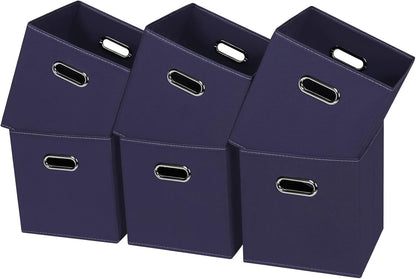 Black Fabric Cubby Storage Bins，13x13x13 Inches ，Cube Organizer Bin Foldable Storage Boxes with Dual Handles Fabric Organizer Box and collapsible Storage basket，Set of 3 ，Black