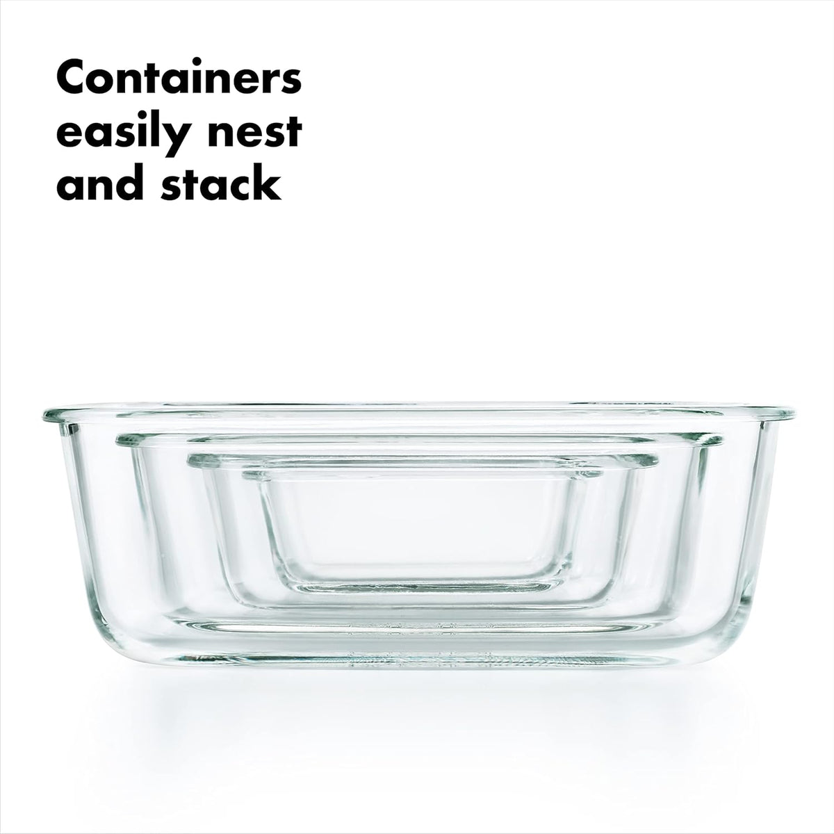 OXO Good Grips 1.6 Cup Smart Seal Leakproof Glass Rectangle Airtight Food Storage Container