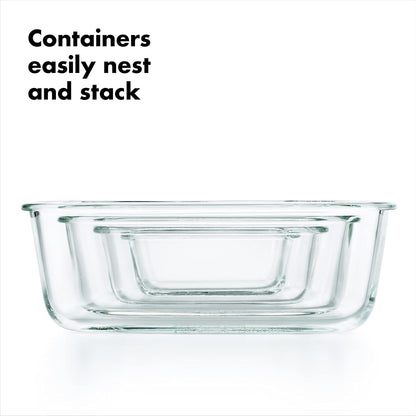 OXO Good Grips 1.6 Cup Smart Seal Leakproof Glass Rectangle Airtight Food Storage Container