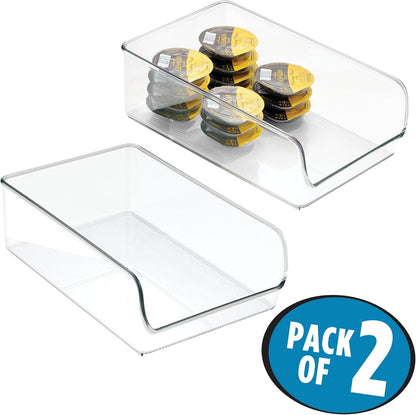 iDesign BPA-Free Plastic Freezer and Fridge Organization Bin for Kitchen, Fridge, Freezer, Pantry and Cabinet Organization, The Linus Collection – 11" x 7" x 3.5", Clear
