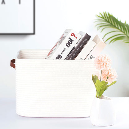 MINTWOOD Design 3-Pack Decorative Woven Storage Baskets for Shelves, Cube Bin Box for Organizing Books, Shoes, Dog Toys, Pantry Closet and Living Room Organizer, Oatmeal Brown