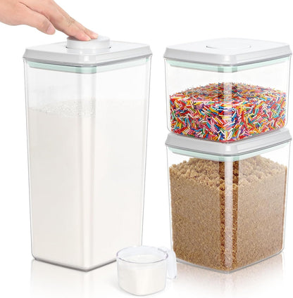 TBMax Rice Flour Storage Container with Automatic Flip-up Lid 25 Lbs | 12.68 Qt, Tall and Narrow Food Storage Flour Bin for Kitchen Pantry Organization, Pet Dog Cat Food Storage Container