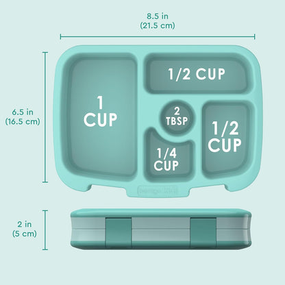 Bentgo Kids Bento-Style 5-Compartment Leak-Proof Lunch Box - Ideal Portion Sizes for Ages 3 to 7 - Durable, Drop-Proof, Dishwasher Safe, PFAS & BPA-Free & Made with Food-Safe Materials (Blue)
