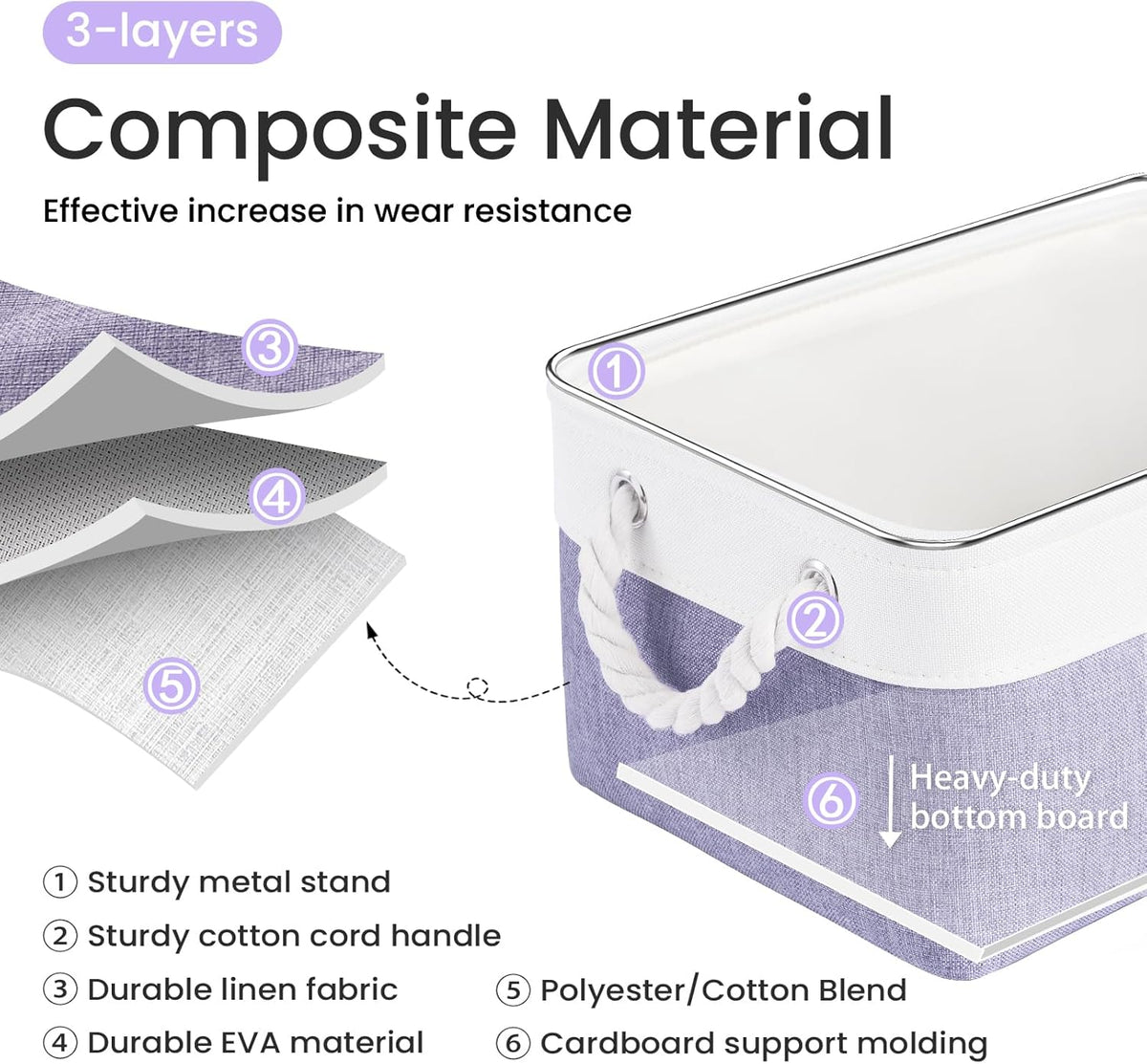 Large Storage Baskets- 15.7x11.8x8.26 inch Storage Bins for Shelves and Closet Organizing, Foldable Fabric Bin for Home Organization Clothes and Laundry (3-Pack, White&Khaki)