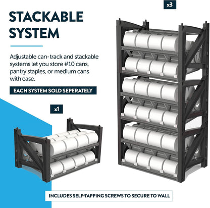 Shelf Reliance Cansolidator Pantry Plus - Can Organizer for Pantry, Stackable Soda Can Storage for Kitchen, Holds 60 Cans of Food or Soda