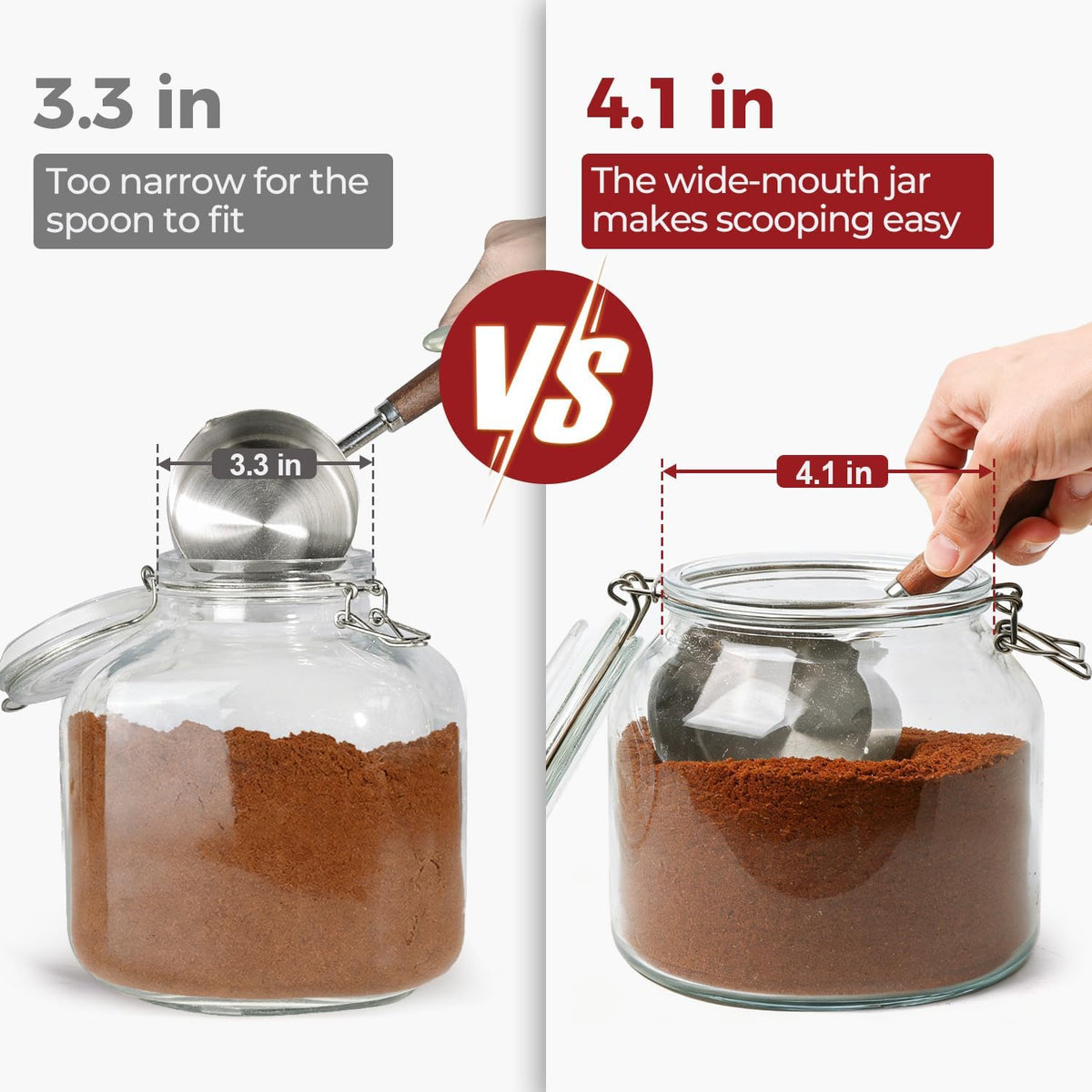 34oz 6 Pack Glass Jars with Airtight Lids - Round Food Storage Canisters for Pantry Organization, Ideal for Sugar, Cookies, Candy, Coffee, Nuts & Dry Goods | Thick Glass,BPA-Free