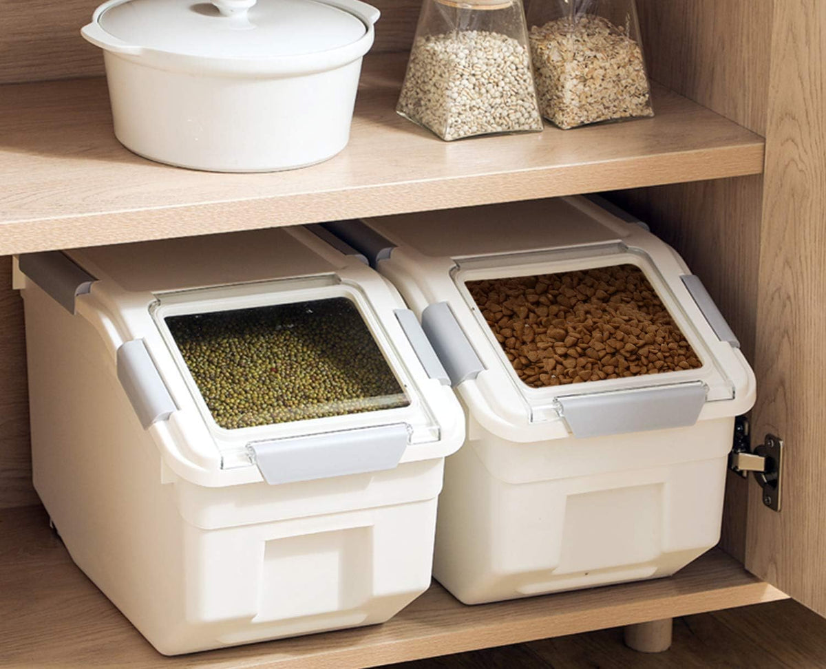 CITY BABY 2 Pack Airtight Flour Storage Container With Scoop,Dry Food, Sugar, Baking Supplies,Rice Container Set -BPA Free- Pet Food Storage Container,Dog Cat Birds Food Bin(13LB)