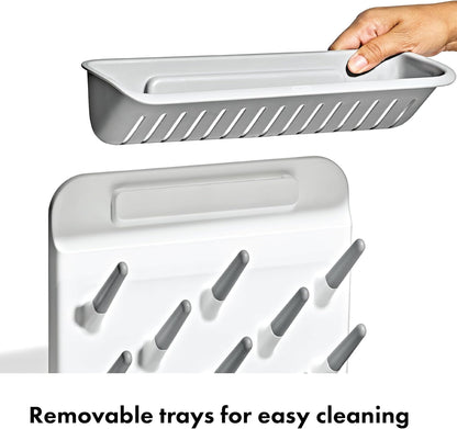 OXO Tot Expandable Drying Rack – Space-Saving Drying Rack | Newborn and Baby Essentials | Breastfeeding Essentials | Dry Baby Bottles | Save Space in Kitchen