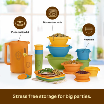 Tupperware Heritage Collection, New Food Storage Container Set in Vintage Pink, Dishwasher Safe and BPA Free (18 containers, 18 lids)
