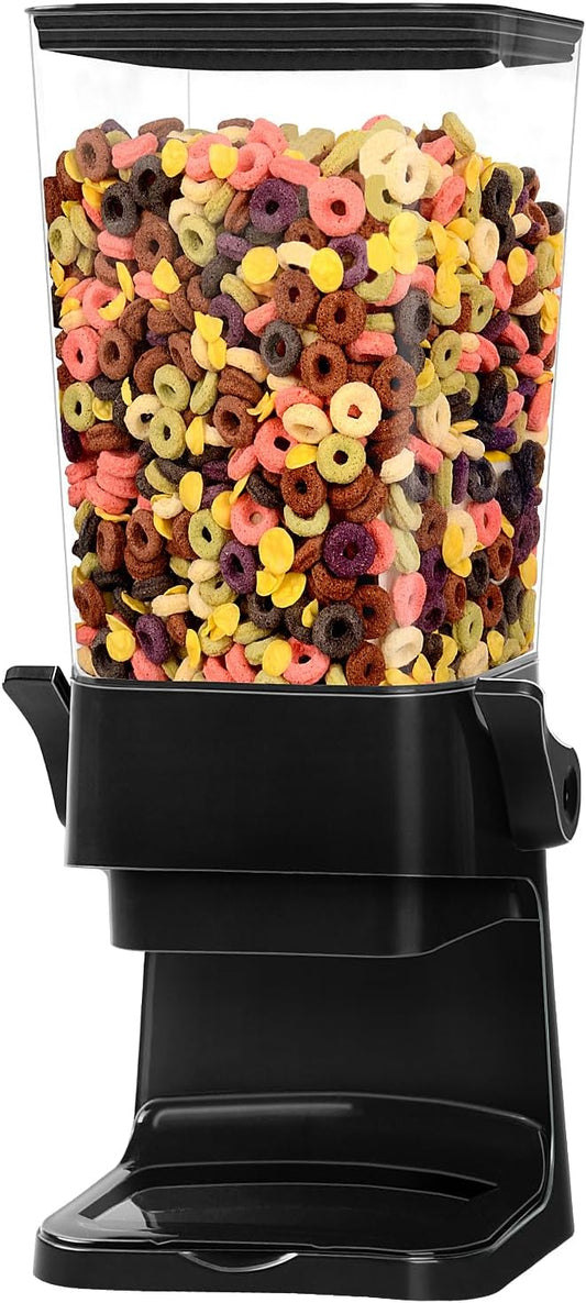 Cereal Dispenser Countertop,5.5L Cereal Containers Storage Dispenser for Pantry,Dry Food Storage Rice Containers,Candy Dispenser,Snack Organizer Machine for Grains, Nuts,Oatmeal, Pet Food White
