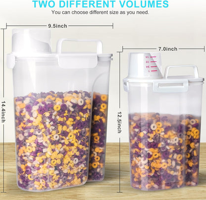 Uppetly Rice Airtight Dry Food Storage Containers, BPA Free Plastic Storage Bin Dispenser with Pourable Spout, Measuring cup for Cereal, Flour and Baking Supplies, Include a Stainless Steel Whisk