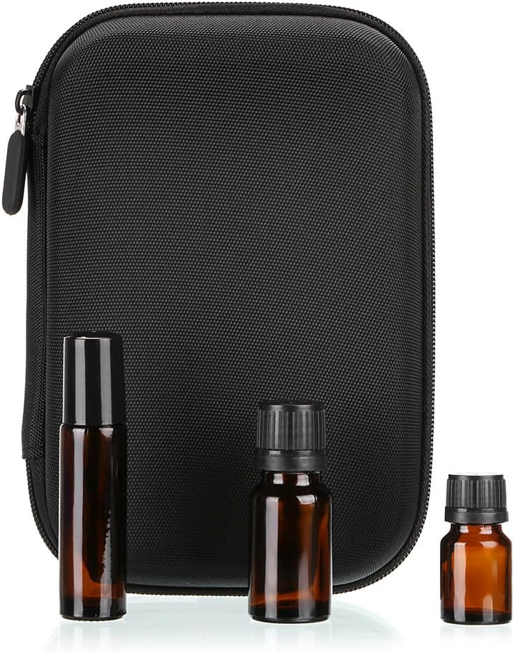 Hipiwe Hard Shell Essential Oil Carrying Case Holds 12 Bottles (Can hold 5ml, 10ml, &10ml Rollers) Travel Size Essential Oils Bag Organizer Perfect for Essential Oils Bottle (Purple)