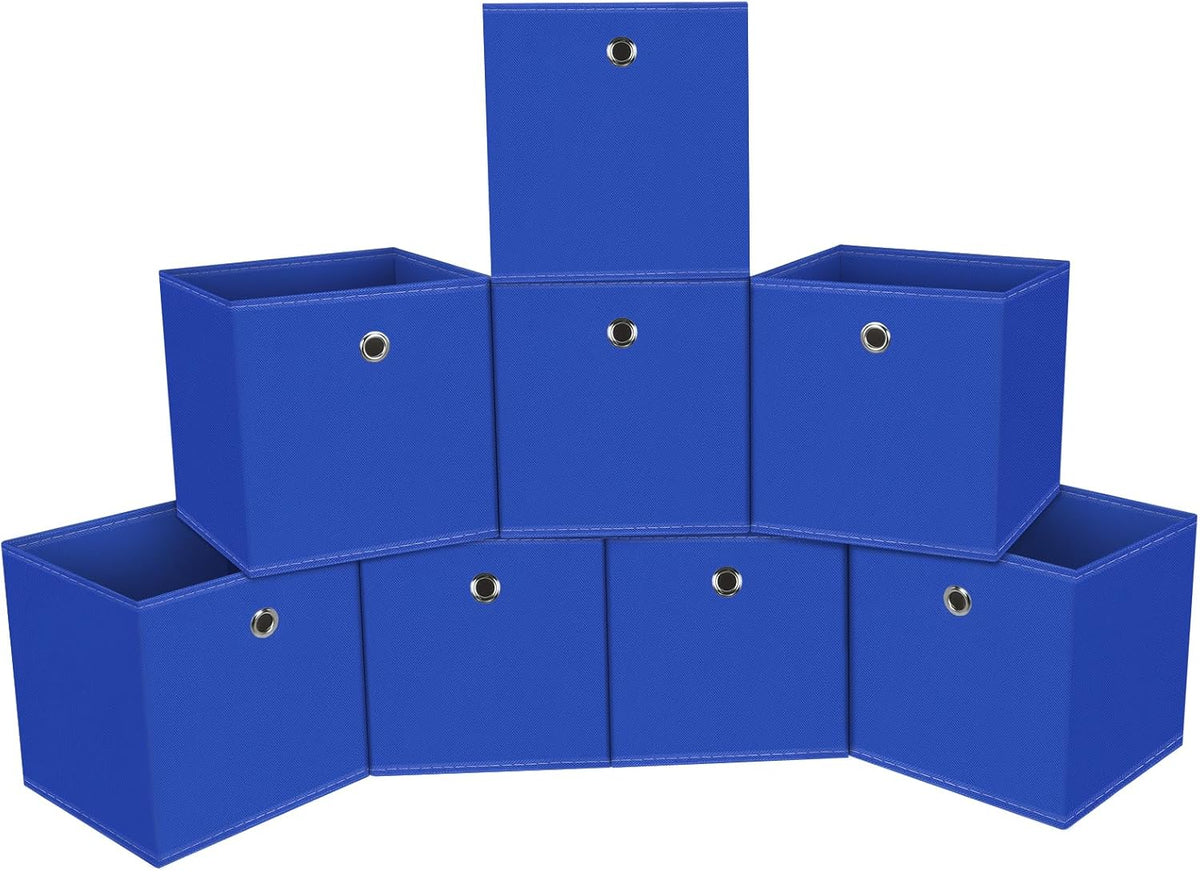 Black Foldable Storage Cubes Bins ,11 Inch Cloth Storage Cube Fabric Storage Box Cubes Organizer Baskets with Handles for Home Organizer Set of 3 (Black)