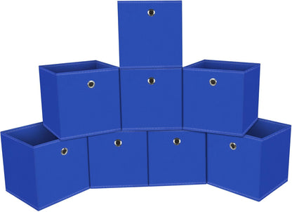 Black Foldable Storage Cubes Bins ,11 Inch Cloth Storage Cube Fabric Storage Box Cubes Organizer Baskets with Handles for Home Organizer Set of 3 (Black)