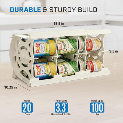 Shelf Reliance Cansolidator Pantry Plus - Can Organizer for Pantry, Stackable Soda Can Storage for Kitchen, Holds 60 Cans of Food or Soda