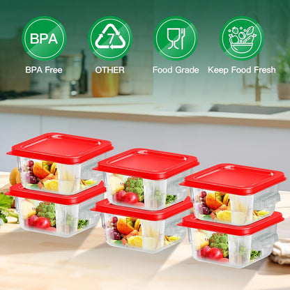4 pcs 4qt Food Storage Containers with Lid, Square Clear Commercial Food Storage Containers with Handle and Scale for Food Storage in Home Kitchen & Dining (Green)