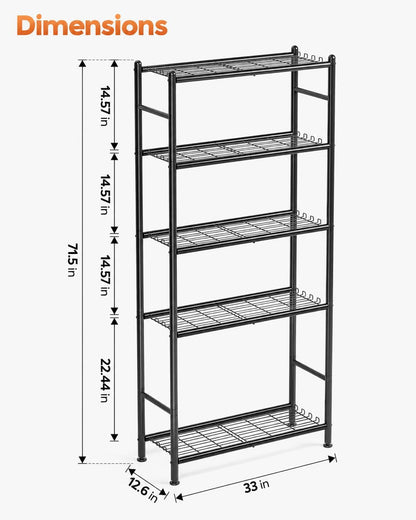 Metal Storage Shelves 5-Tier, Wire Shelving Unit for Kitchen