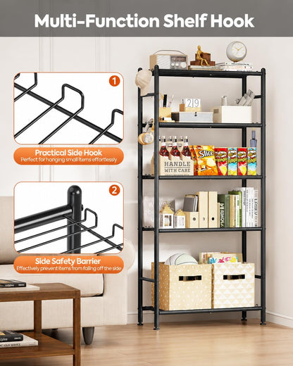Metal Storage Shelves 5-Tier, Wire Shelving Unit for Kitchen