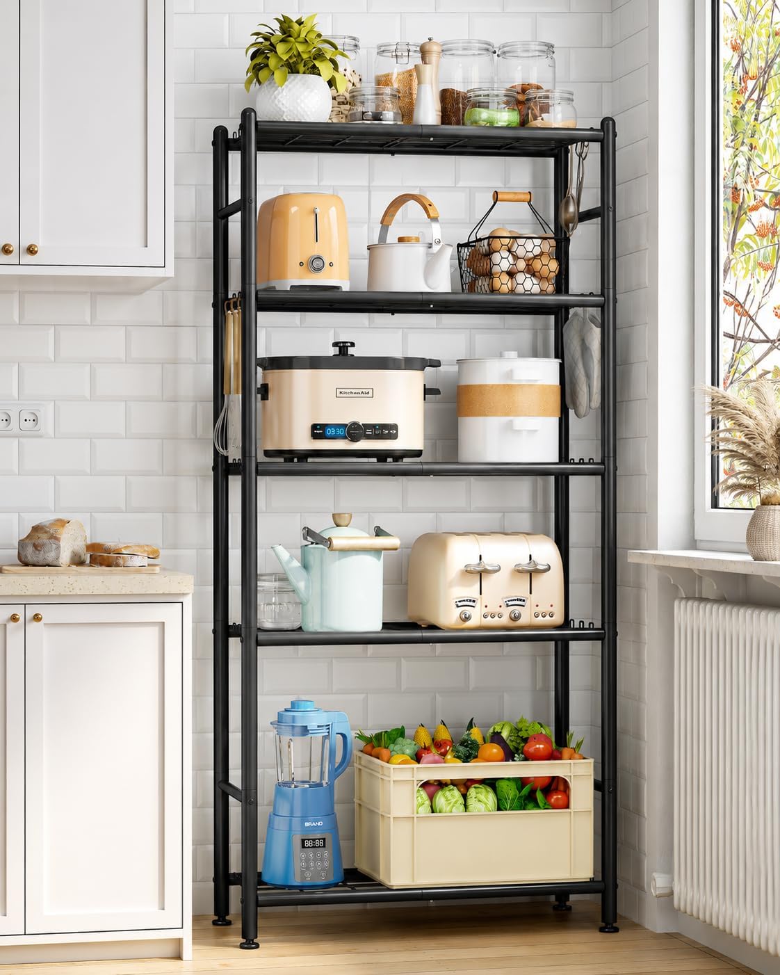 Metal Storage Shelves 5-Tier, Wire Shelving Unit for Kitchen