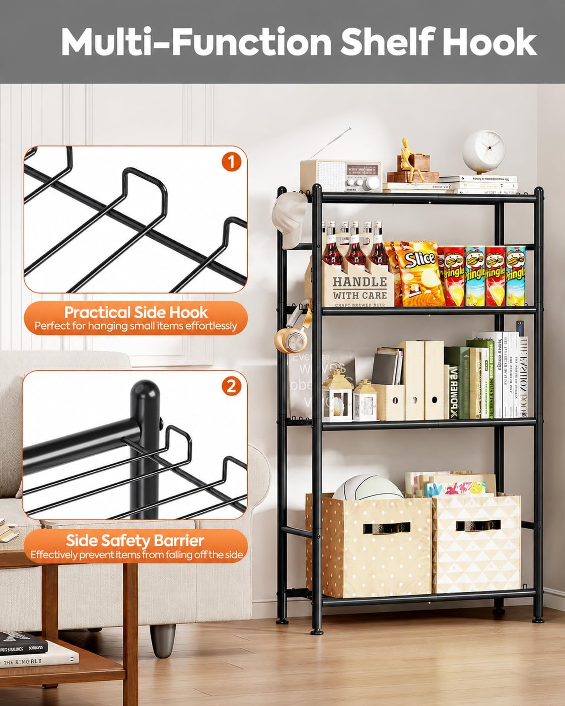 Metal Storage Shelves 5-Tier, Wire Shelving Unit for Kitchen