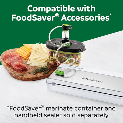 PowerVac Compact Vacuum Sealing Machine Stainless Steel & Black Vertical Storage VS0150 | Preserves freshness reduces bag waste for both dry and wet food