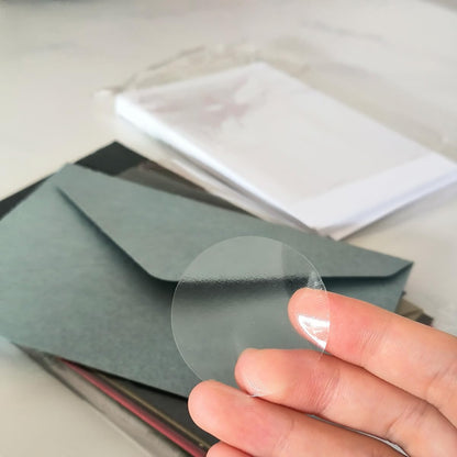 1000 Pcs Clear Round Stickers, 1-in Waterproof Clear Circle Sticker Transparent Self Adhesive Envelope Seal Sticker Labels for Gift Packaging, Mail,Boxes