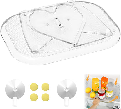 Heartspin Lazy Susan for Refrigerator Organizers and Storage, 14.56''x11'' Clear Fridge Turntable Organization for Kitchen, Cabinet, Pantry, Countertop, Bathroom, 1 Pack