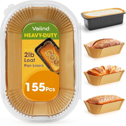 Loaf Pan Liners, 155Pcs Non-Stick Parchment Paper for Baking Bread 9x5 Inch