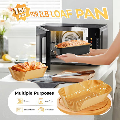Loaf Pan Liners, 155Pcs Non-Stick Parchment Paper for Baking Bread 9x5 Inch